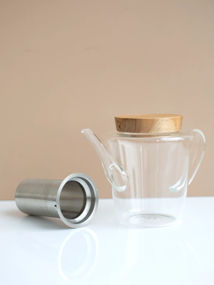 INEKO - Théière transparente en verre et bois 1L - Human & Tea